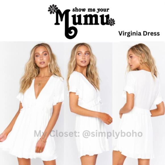 SHOW ME YOUR MUMU - Virginia Dress - white mini dress - SIZE SMALLS